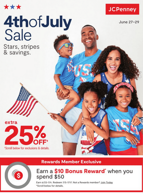 JCPenney 4th of July Sale Jun 27 – Jun 29, 2022