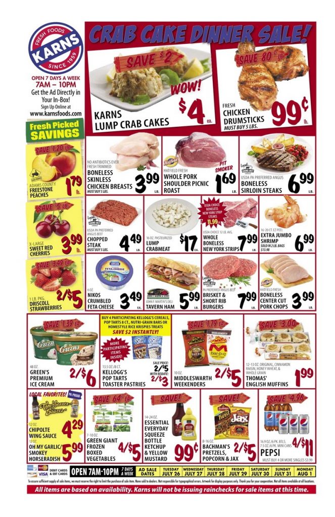 Karns Quality Foods Weekly Ad Jul 26 – Aug 01, 2022