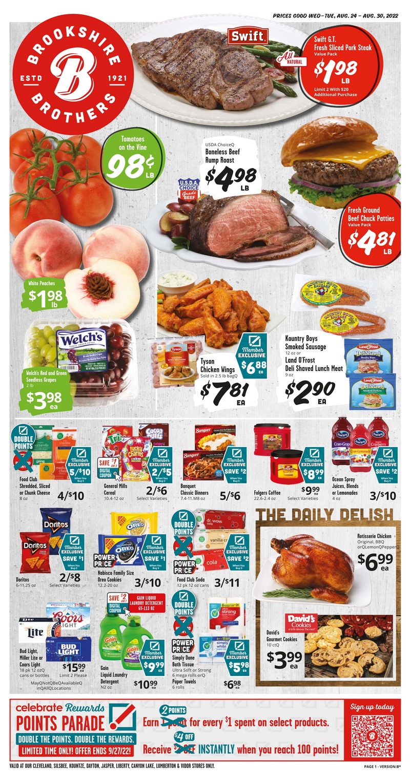 Brookshire Brothers Weekly Ad Aug 24 – Aug 30, 2022