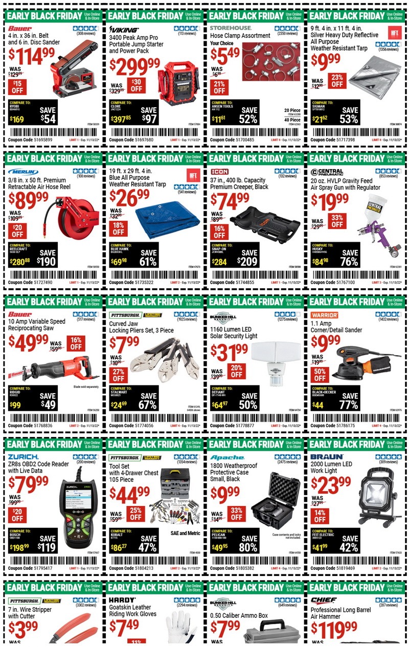 Harbor Freight Early Black Friday Coupon Ad Oct 31 Nov 13, 2022