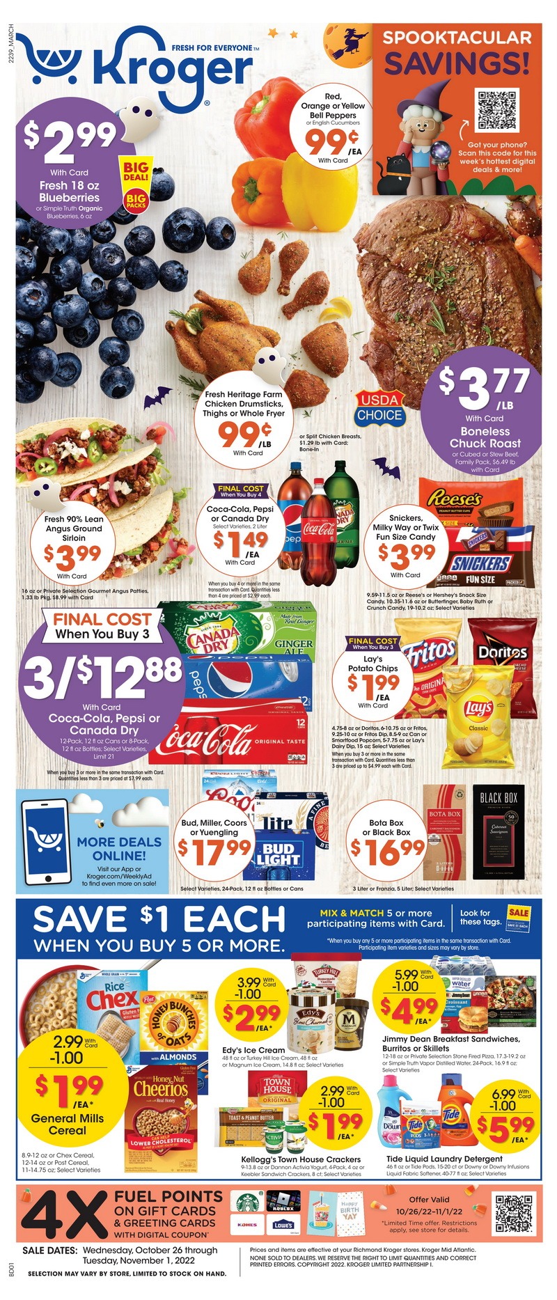 Kroger Weekly Ad Oct 26 – Nov 01, 2022 (Halloween Promotion Included)