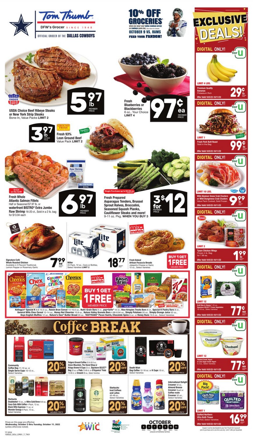 Tom Thumb Weekly Ad Oct 05 – Oct 11, 2022