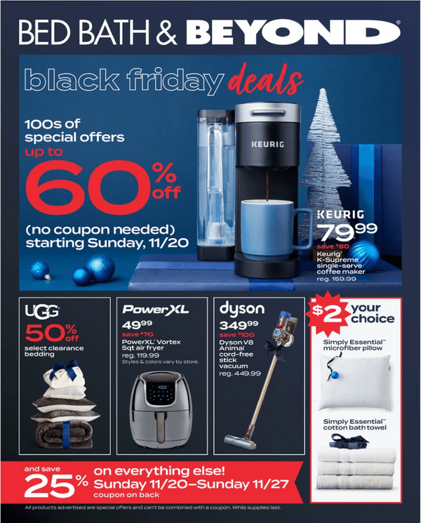 Bed Bath & Beyond Black Friday Ad Nov 22 – Nov 26, 2022