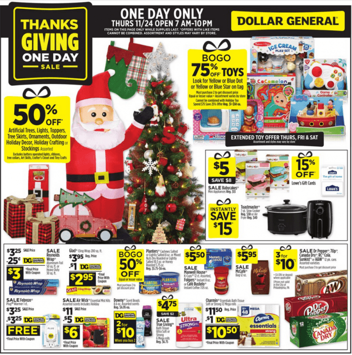 Dollar General Thanksgiving OneDay Ad