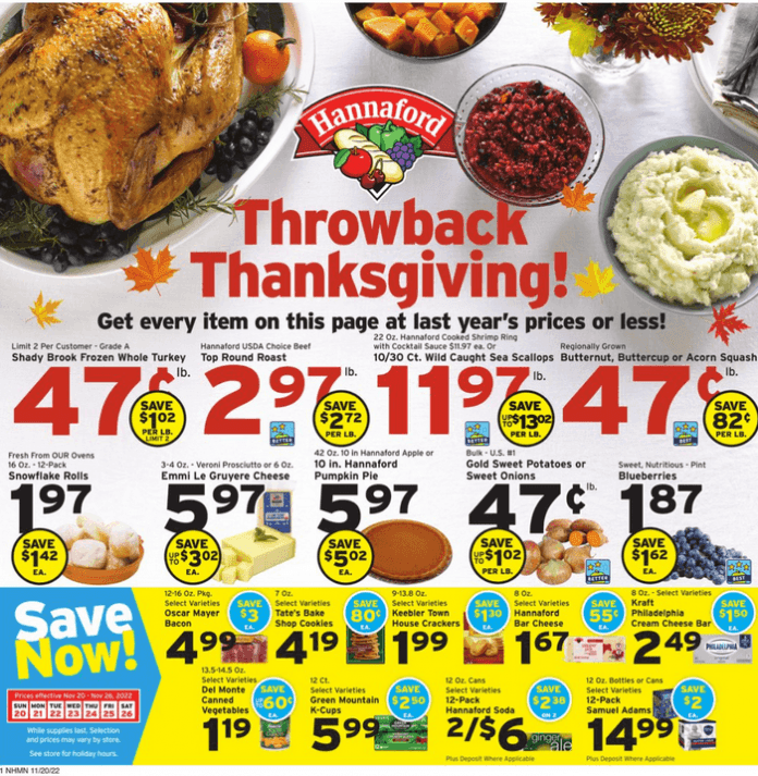 Hannaford Weekly Ad Nov 20 Nov 26, 2022 (Thanksgiving Promotion Included)