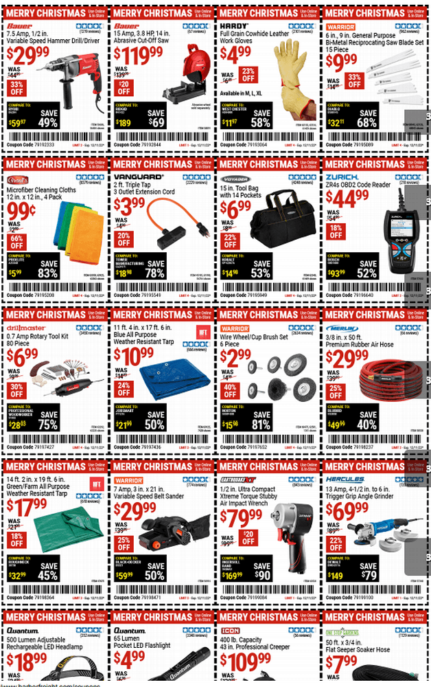 Harbor Freight Christmas Coupon Ad Nov 29 Dec 11, 2022