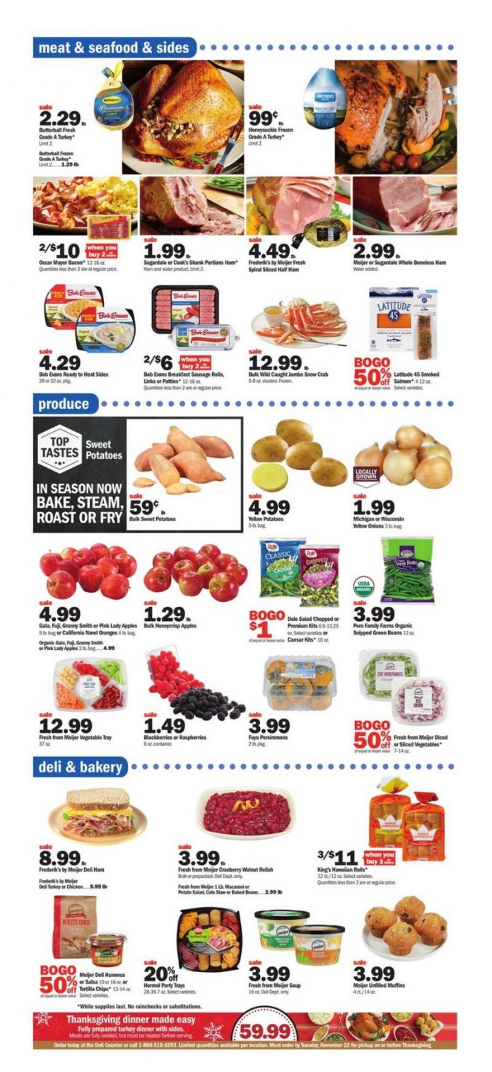 Meijer Weekly Ad Nov 20 Nov 26, 2022 (Thanksgiving Promotion Included)