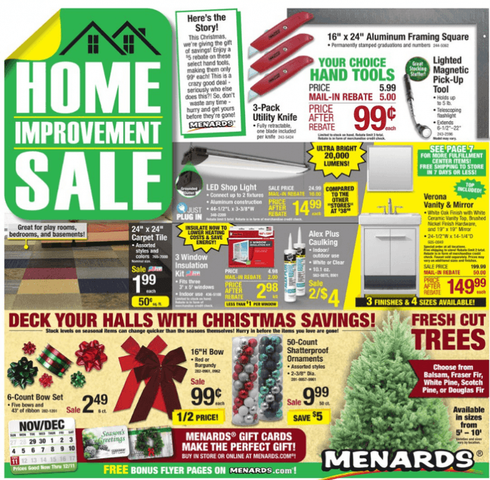 Menards Home Improvement Flyer Sale Nov 29 Dec 11, 2022