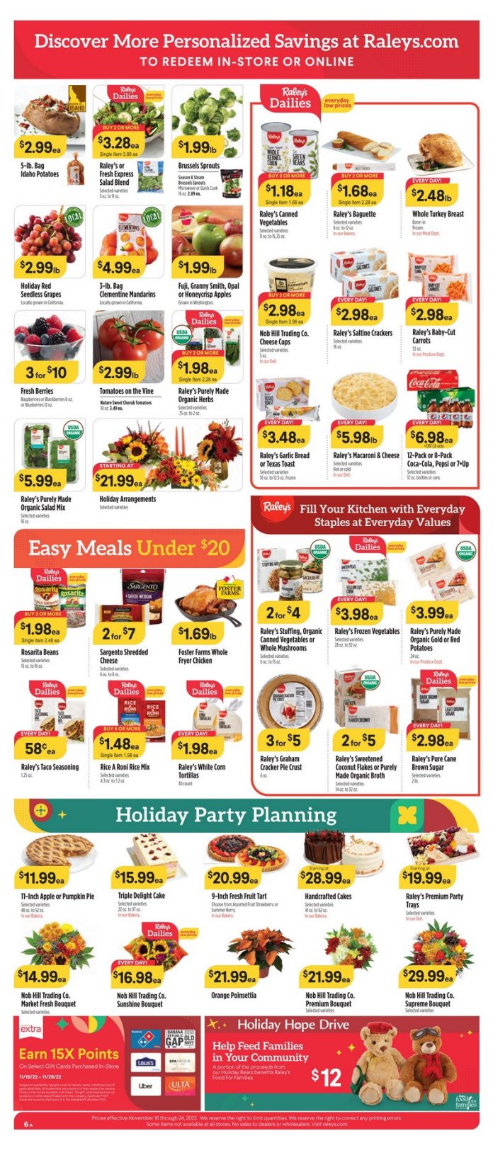 Raley's Supermarkets Weekly Ad Nov 16 Nov 24, 2022 (Thanksgiving
