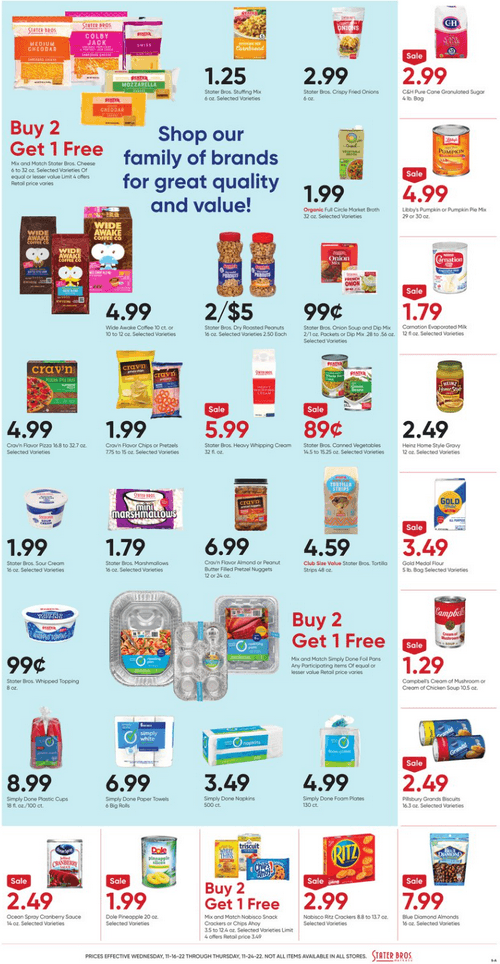 Stater Bros Weekly Ad Nov 16 Nov 24, 2022 (Thanksgiving Promotion