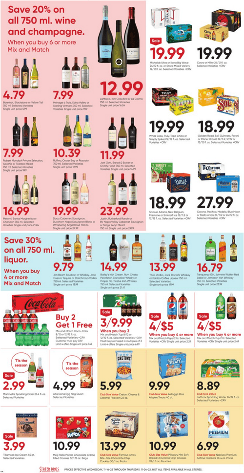 Stater Bros Weekly Ad Nov 16 Nov 24, 2022 (Thanksgiving Promotion