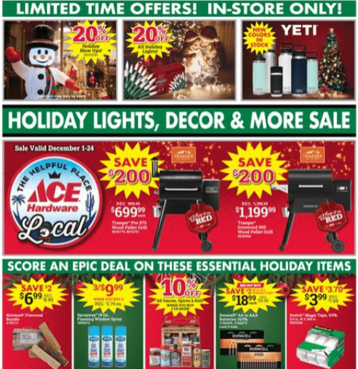 ACE Hardware Holiday Ad Dec 01 Dec 24, 2022 (Christmas Promotion