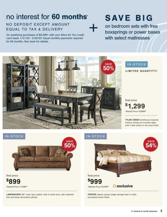 Ashley Furniture HomeStore Presidents' Day Ad Jan 31 – Feb 20, 2023