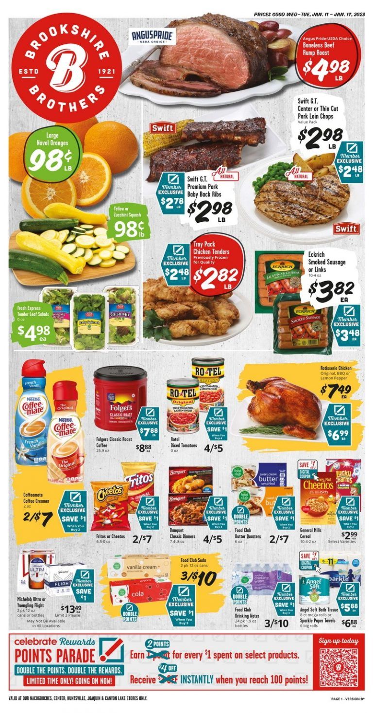 Brookshire Brothers Weekly Ad Jan 11 – Jan 17, 2023