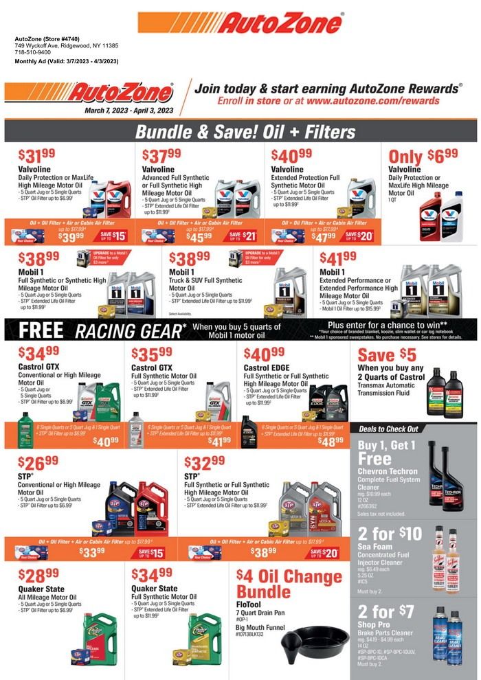 AutoZone Monthly Ad Mar 07 – Apr 03, 2023