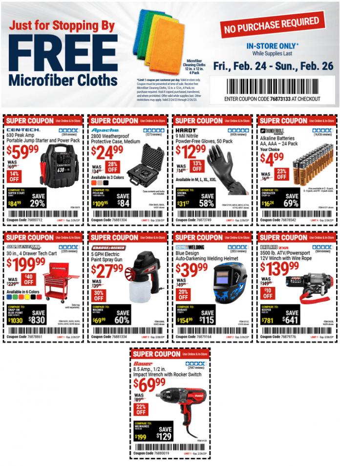 Harbor Freight Coupon Ad Mar 24 Mar 26, 2023