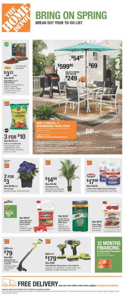 Home Depot Spring Kickoff Ad Mar 23 – Apr 02, 2023