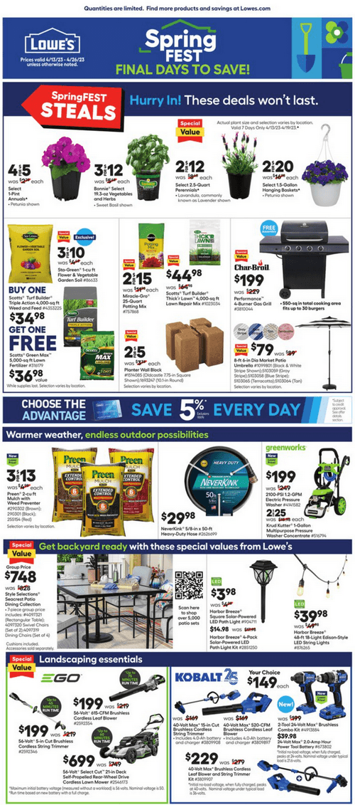 Lowe's Weekly Ad Apr 13 Apr 26, 2023