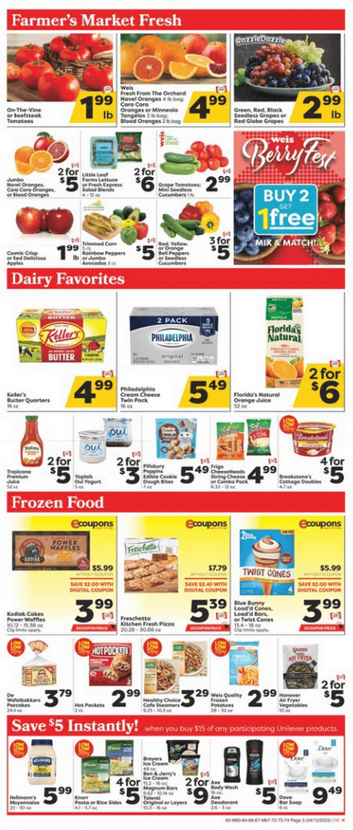 Weis Markets Weekly Sale Apr 13 – Apr 19, 2023