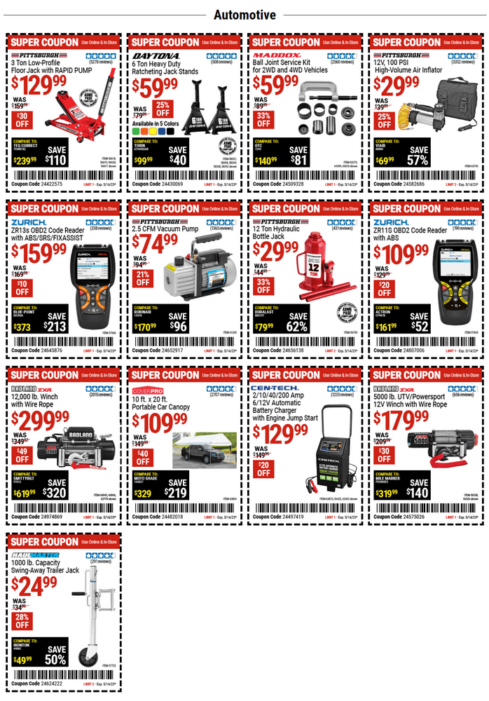 Harbor Freight Coupon Ad May 01 May 14, 2023