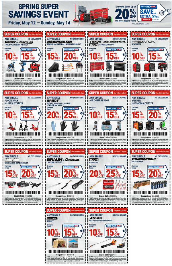 Harbor Freight Coupon Ad May 12 May 14, 2023