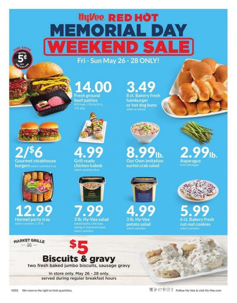 HyVee Weekend Ad May 26 May 28, 2023 (Memorial Day Promotion Included)