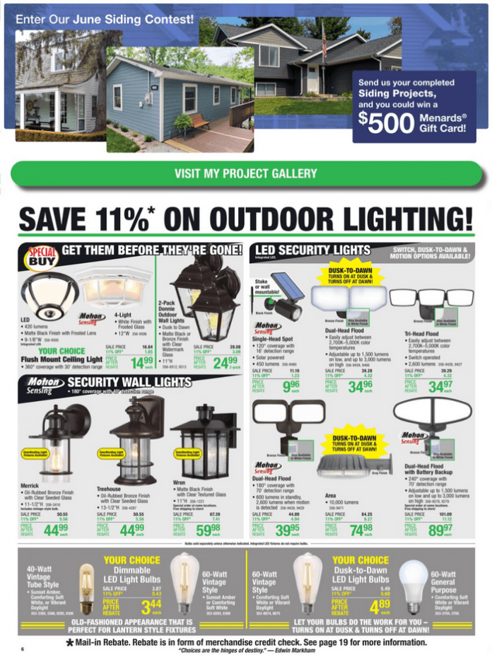 Menards Weekly Ad June July Independence Day Promotion