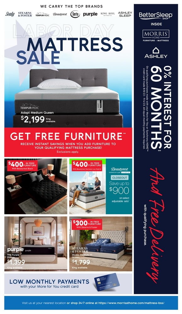 Ashley Furniture Labor Day Mattress Ad Aug 10 Sep 11, 2023