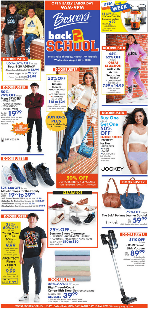 Boscov's Back to School Ad Aug 17 – Aug 23, 2023