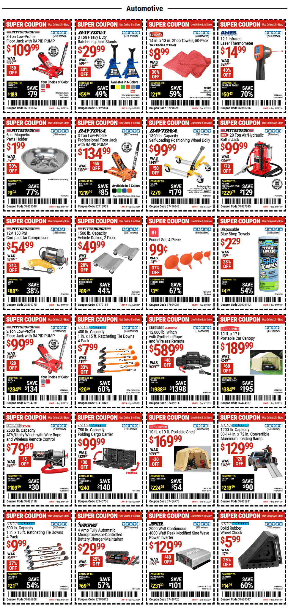 Harbor Freight Huge Parking Lot Extended Coupon Sale Aug 25 – Aug 27, 2023