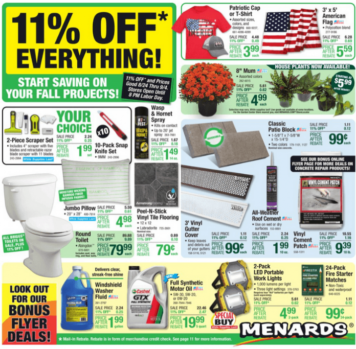 Menards Weekly Ad Aug 24 Sep 04, 2023 (Labor Day Promotion Included)