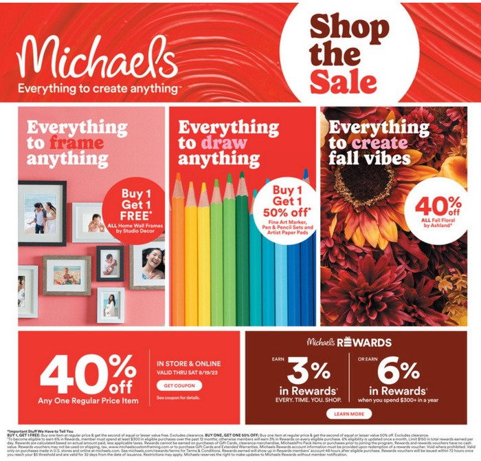 Michaels Weekly Sale Aug 13 Aug 19, 2023