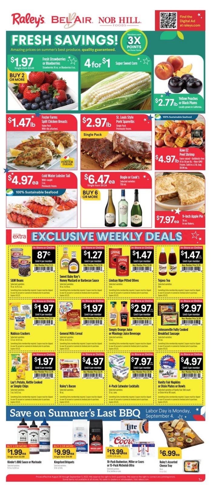 Raley's Supermarkets Weekly Ad Aug 30 – Sep 05, 2023 (Labor's Day ...