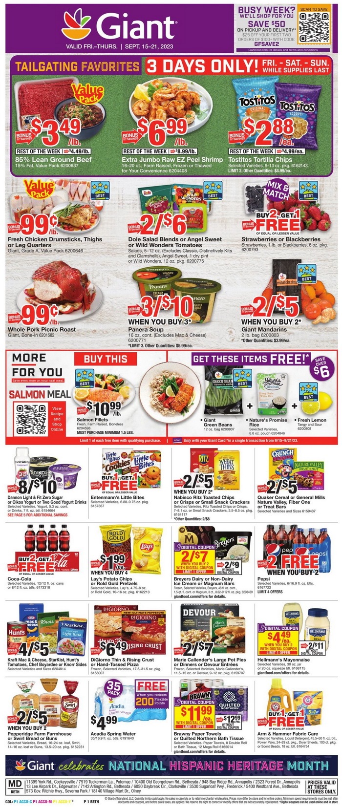 Giant Food Weekly Ad Sep 15 – Sep 21, 2023