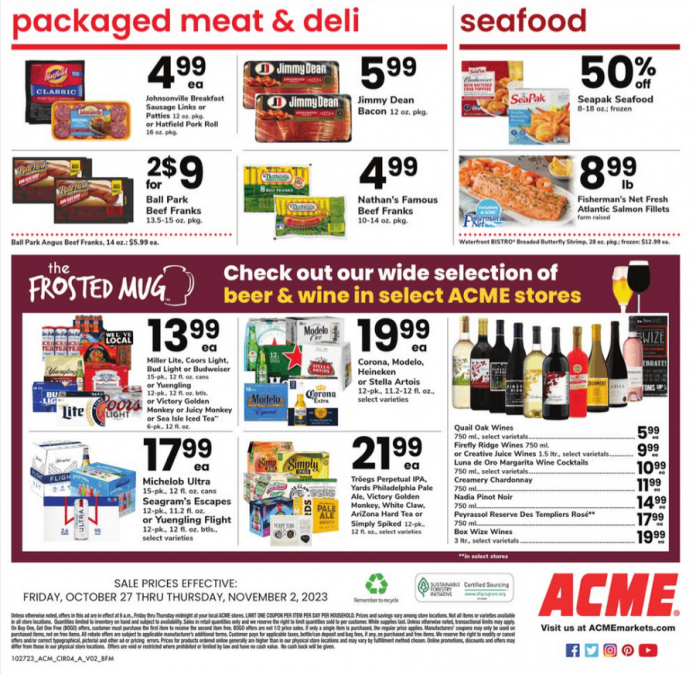 ACME Weekly Ad Oct 27 Nov 02, 2023 (Halloween Promotion Included)