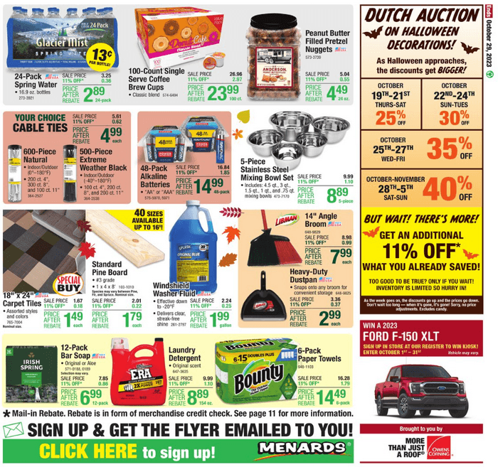 Menards Weekly Ad Oct 19 – Oct 29, 2023 (Halloween Promotion Included)