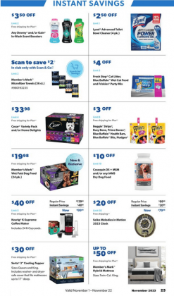 Sam's Club Instant Savings Ad Oct 25 – Nov 22, 2023