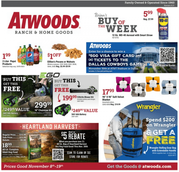 Atwoods Weekly Ad Nov 08 Nov 19, 2023 (Black Friday Promotion Included)