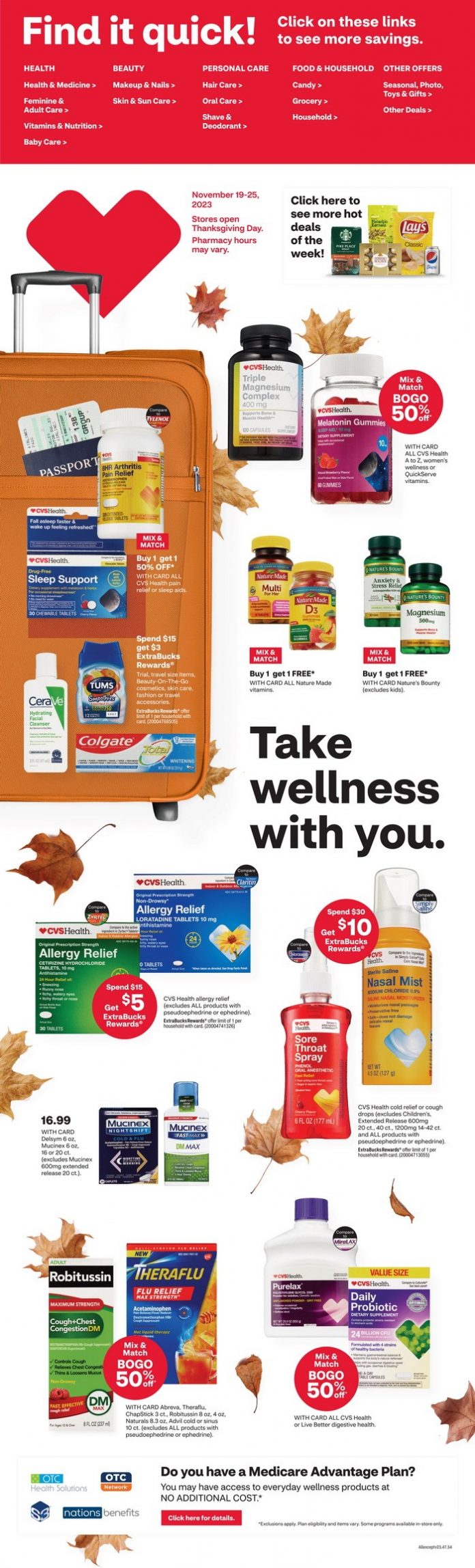 CVS Weekly Ad Nov 19 Nov 25, 2023 (Thanksgiving Promotion Included)