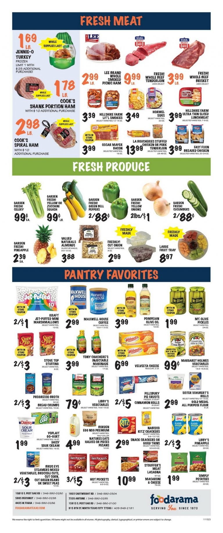 Foodarama Weekly Ad Nov 15 – Nov 28, 2023