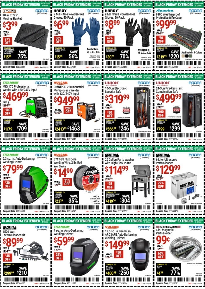 Harbor Freight Extended Black Friday Coupon Sale Nov 28 – Dec 03, 2023