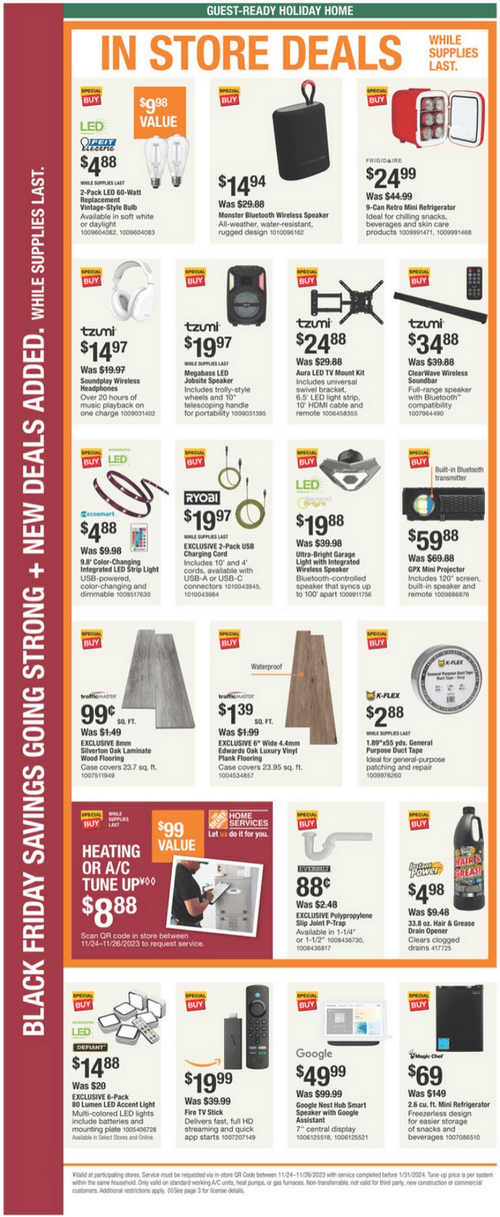 Home Depot Black Friday Ad Nov 23 Nov 29, 2023