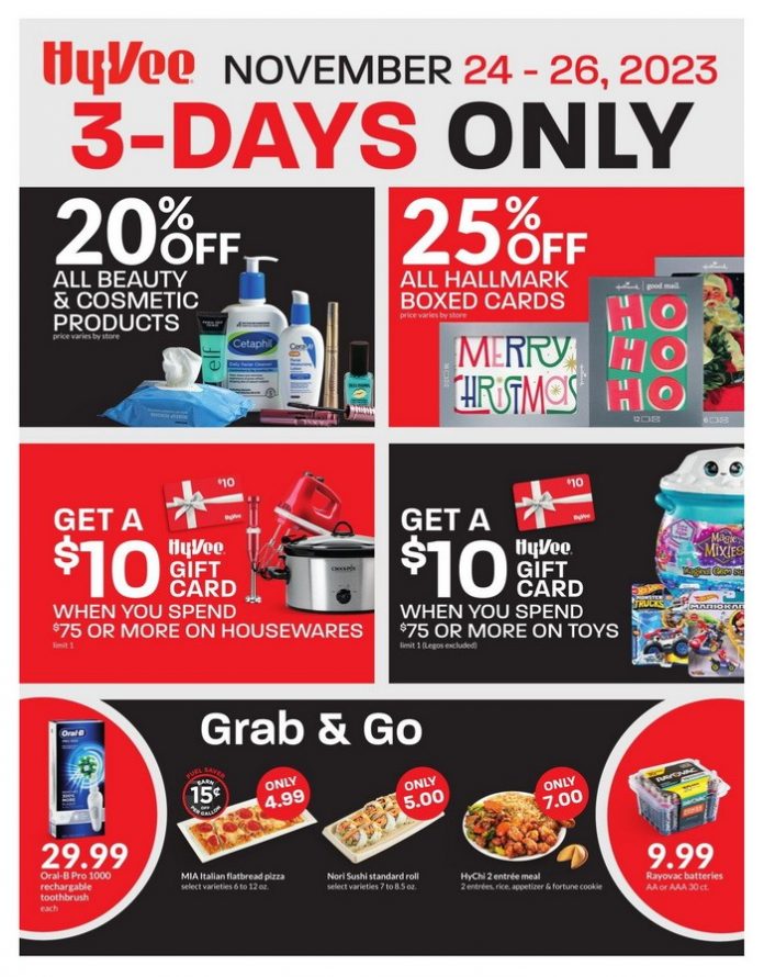 HyVee 3Day Ad Nov 24 Nov 26, 2023