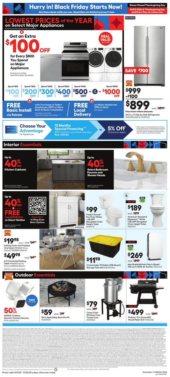 Lowe's Black Friday Ad Nov 09 Nov 22, 2023