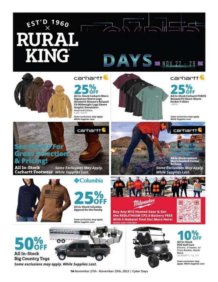 Rural King Cyber Days Sale Nov 27 Nov 29, 2023