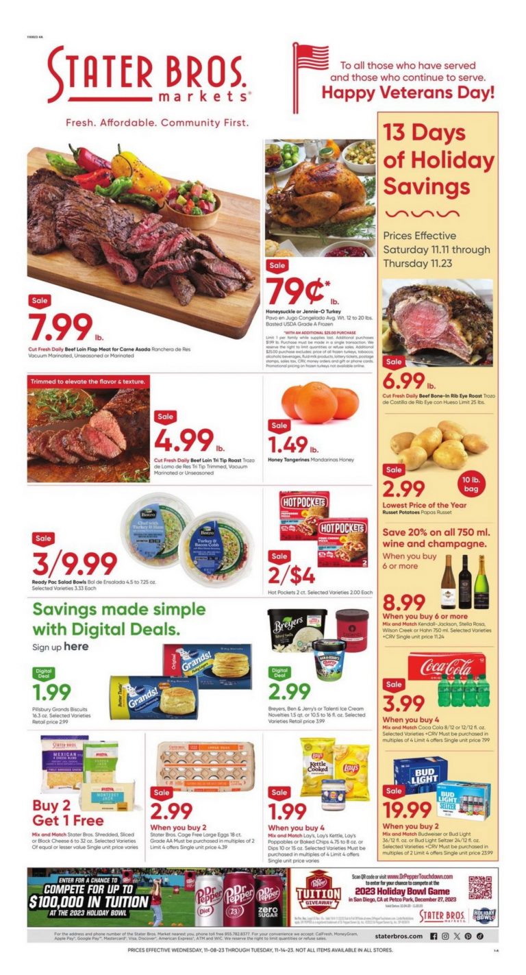 Stater Bros Weekly Ad Nov 15 Nov 23, 2023 (Thanksgiving Promotion