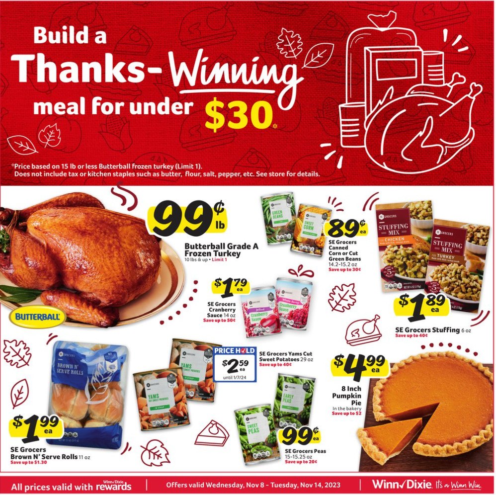 WinnDixie Weekly Ad Nov 15 Nov 21, 2023 (Thanksgiving Promotion