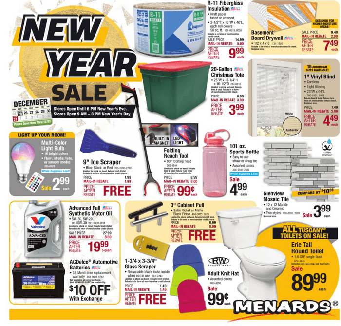 Menards New Year Sale Dec 26 Dec 31, 2023