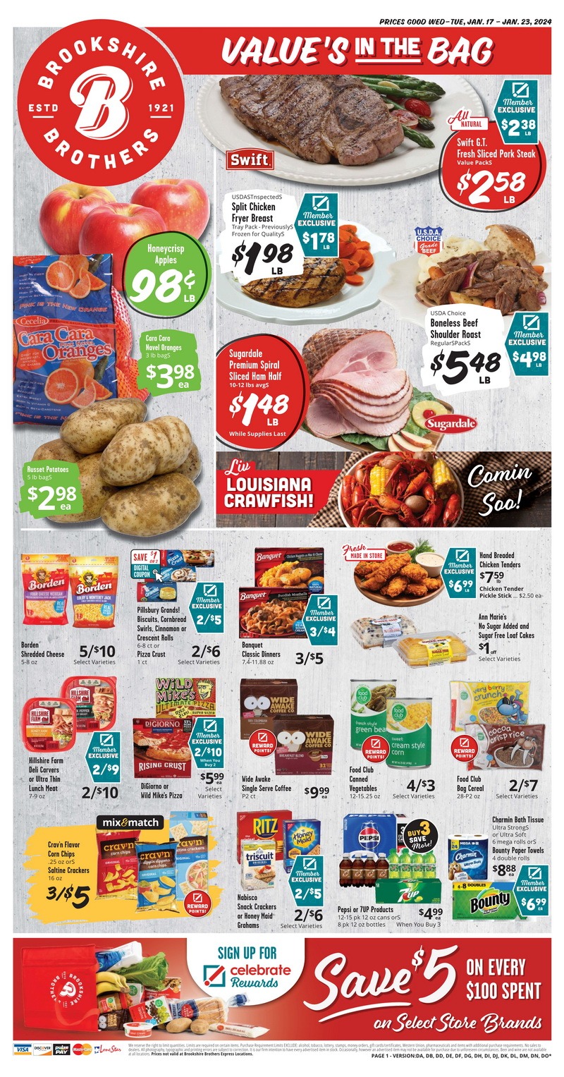 Brookshire Brothers Weekly Ad Jan 17 – Jan 23, 2024