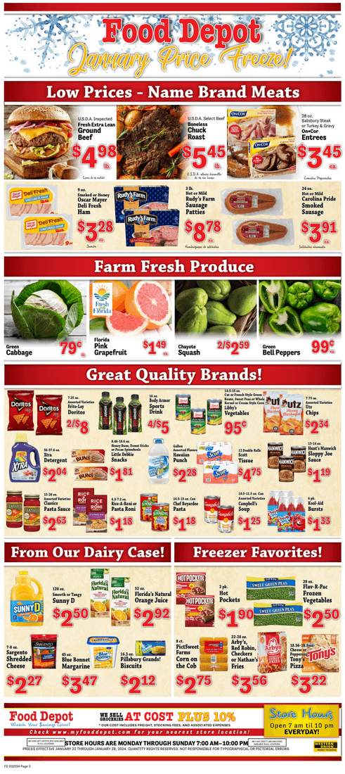 Food Depot Weekly Ad Jan 22 – Jan 28, 2024